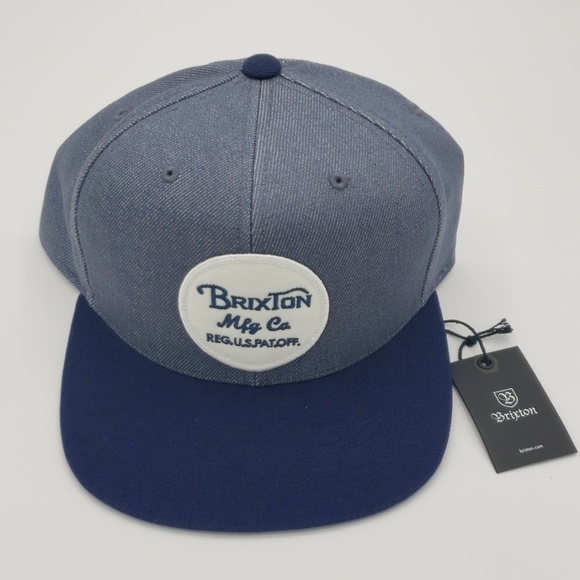 Brixton Wheeler Snapback Cap Light Blue/Navy O/S - Picture 2 of 5